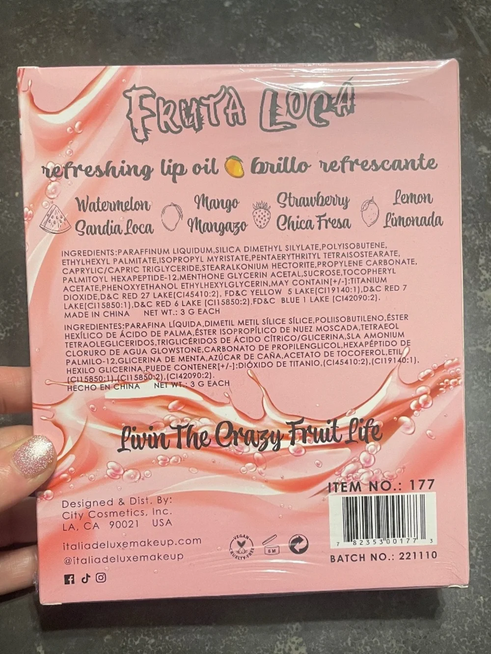 Italia Deluxe Fruta Loca Lip Oil 4-Piece Set